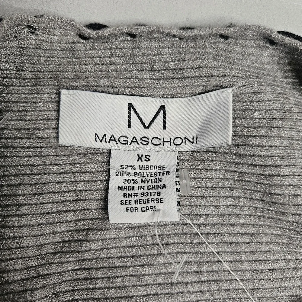 Magaschoni Womens Sweater XS Dolman Sleeve Contrast Stitch Ribbed Knit Boat Neck